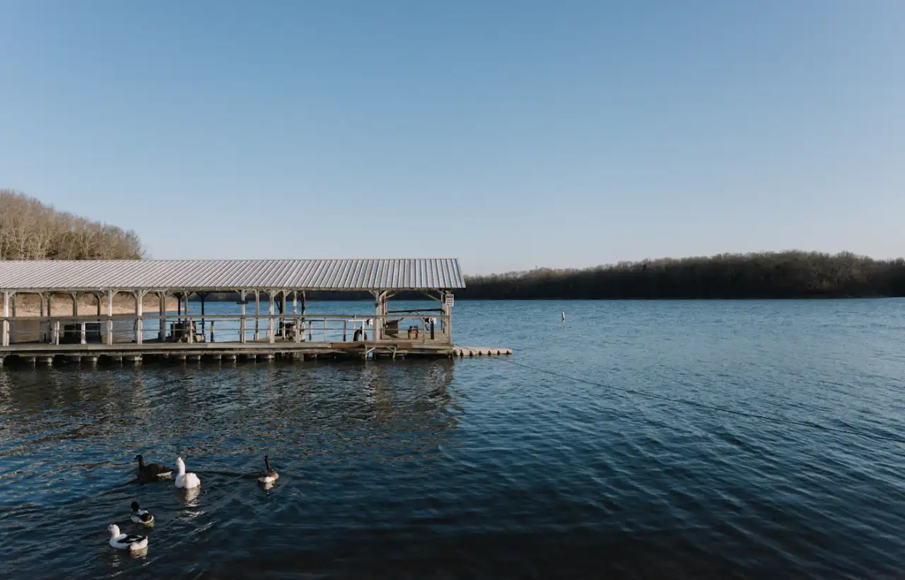 Dock on a calm lake